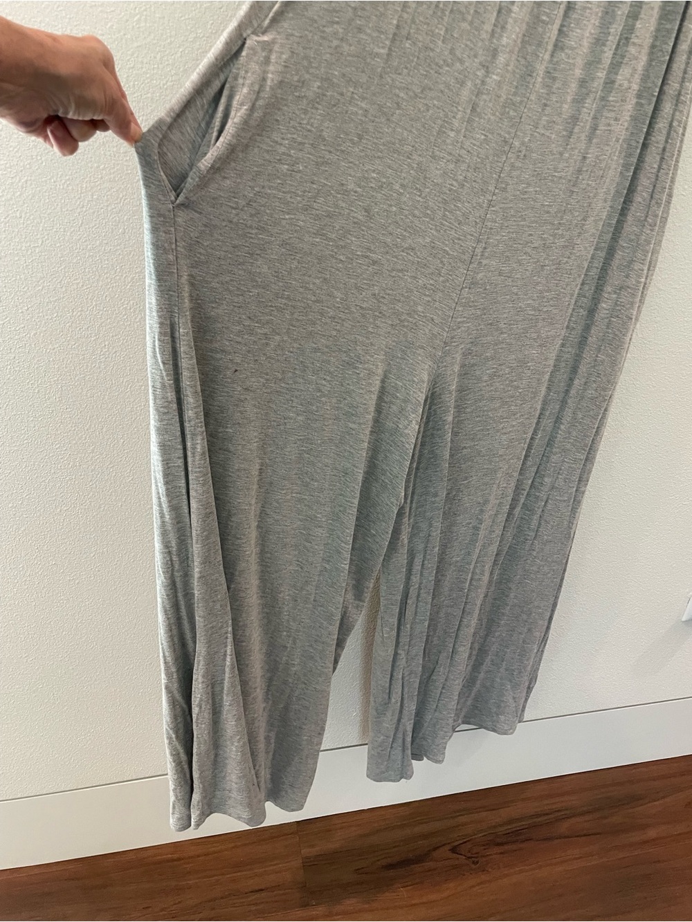 Final Touch Light Gray Ribbed Modal romper - Picture 2 of 3
